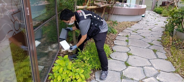 야외정원, 실내정원 살충소독 작업